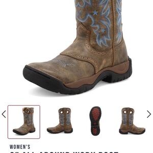 Twisted X Women's Brown and Blue Work Boots